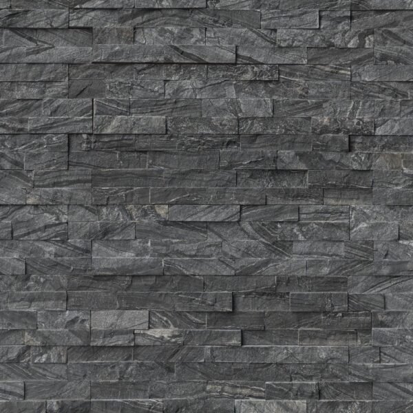 MSI Surfaces Wall Tiles Glacial Black Splitface 6" x 24"