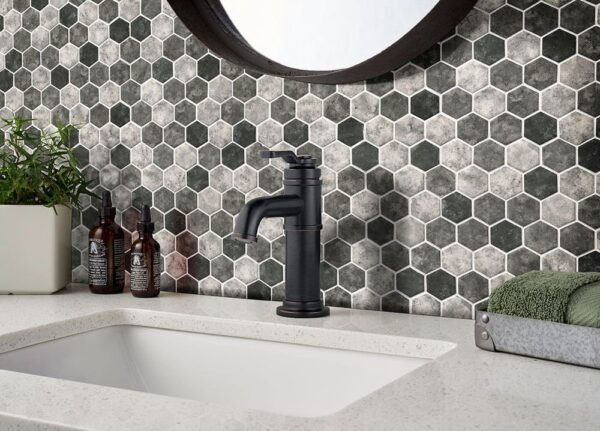 MSI Surfaces Hexagon Mosaic Urban Tapestry Gray-Dark Glossy 11" x 13" - Image 2