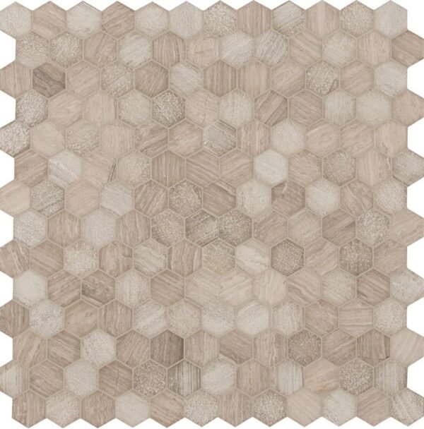 MSI Surfaces Hexagon Mosaic Honeycomb Gray-Light Multi Finish 11-3/4" x 12" - Image 4