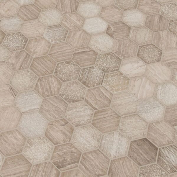 MSI Surfaces Hexagon Mosaic Honeycomb Gray-Light Multi Finish 11-3/4" x 12" - Image 5