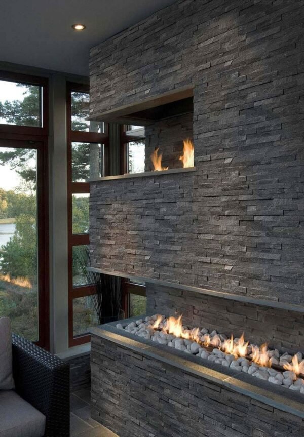 MSI Surfaces Wall Tiles Coal Canyon Black Splitface Corner 6" x 12" x 6" - Image 5