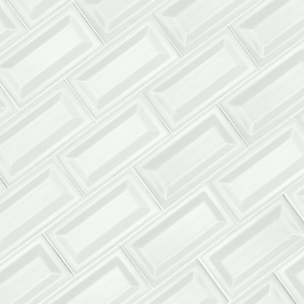 MSI Surfaces Wall Tiles Whisper Inverted Bevel White-Cool Glossy 3" x 6" - Image 5