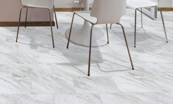 Fuzion Vinyl Tiles Smartdrop Carrera Marble Loose Lay 12" x 24" - Image 2