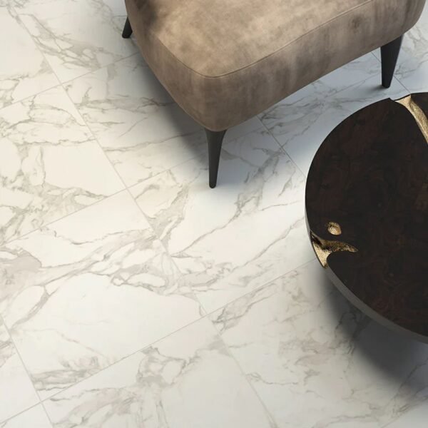 American Biltrite Vinyl Tile Marble Jewel Beige 18" x 18" - Image 3
