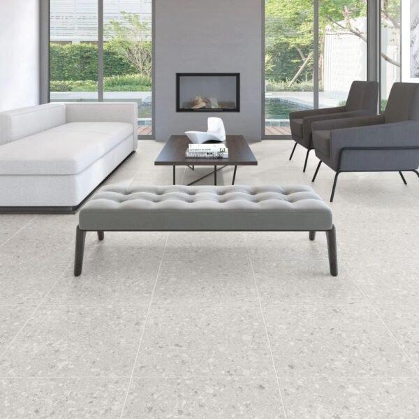American Biltrite Vinyl Tile Milano Stone Off White 18" x 18" - Image 3