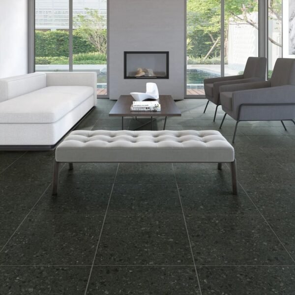 American Biltrite Vinyl Tile Milano Stone Soft Black 18" x 18" - Image 3