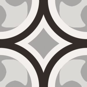 Centura Floor Tiles Patchwork Black & White 01 Matte 8" x 8"