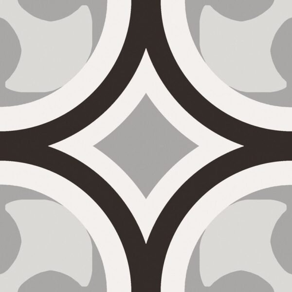 Centura Floor Tiles Patchwork Black & White 01 Matte 8" x 8"