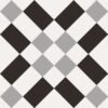 Centura Floor Tiles Patchwork Black & White 02 Matte 8" x 8"