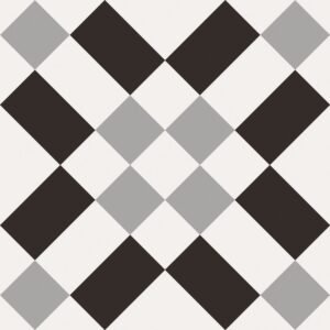 Centura Floor Tiles Patchwork Black & White 02 Matte 8" x 8"