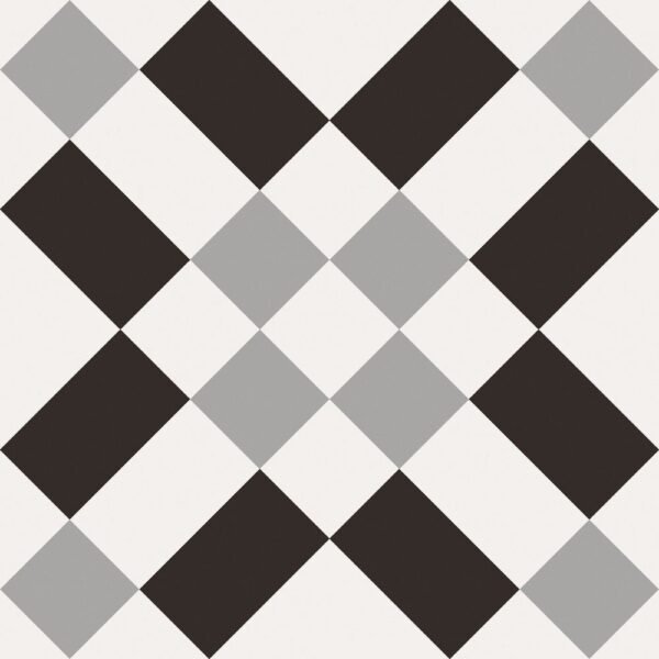 Centura Floor Tiles Patchwork Black & White 02 Matte 8" x 8"