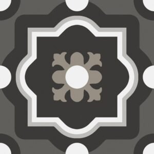Centura Floor Tiles Patchwork Black & White 04 Matte 8" x 8"