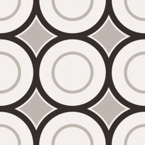 Centura Floor Tiles Patchwork Black & White 05 Matte 8" x 8"