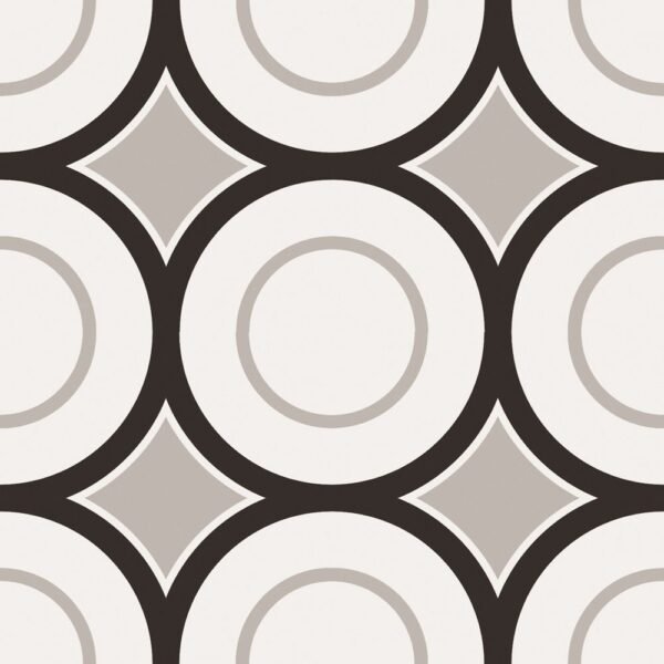Centura Floor Tiles Patchwork Black & White 05 Matte 8" x 8"