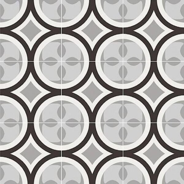 Centura Floor Tiles Patchwork Black & White 01 Matte 8" x 8" - Image 2