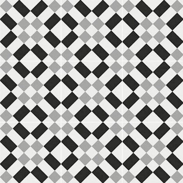 Centura Floor Tiles Patchwork Black & White 02 Matte 8" x 8" - Image 2