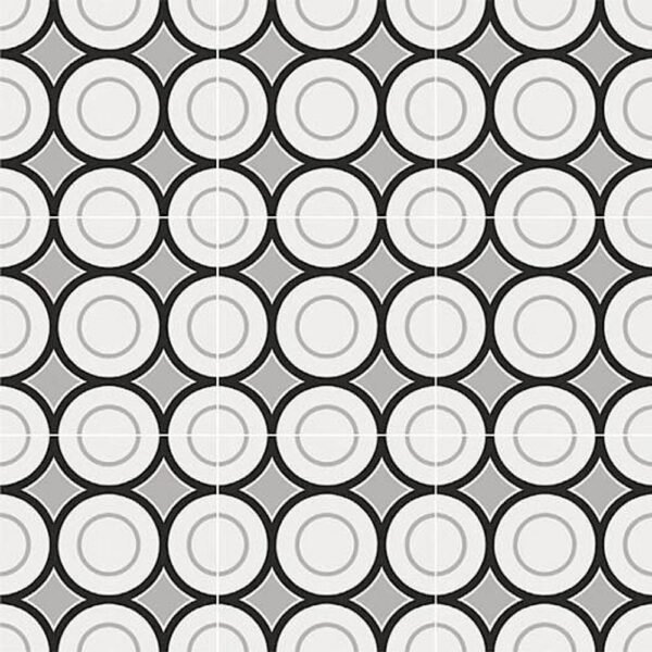 Centura Floor Tiles Patchwork Black & White 05 Matte 8" x 8" - Image 2